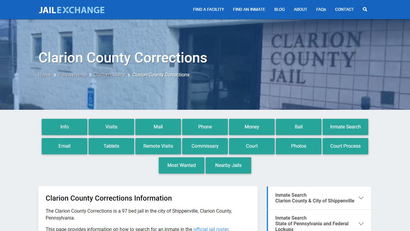 Clarion County Corrections, PA Inmate Search, Information - Jail Exchange